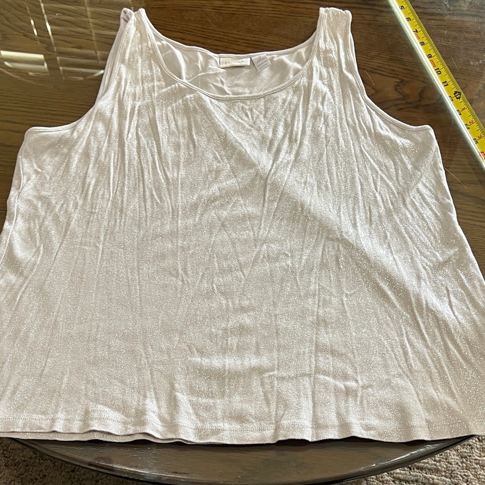 Chico's Silver Shimmer Tank Top